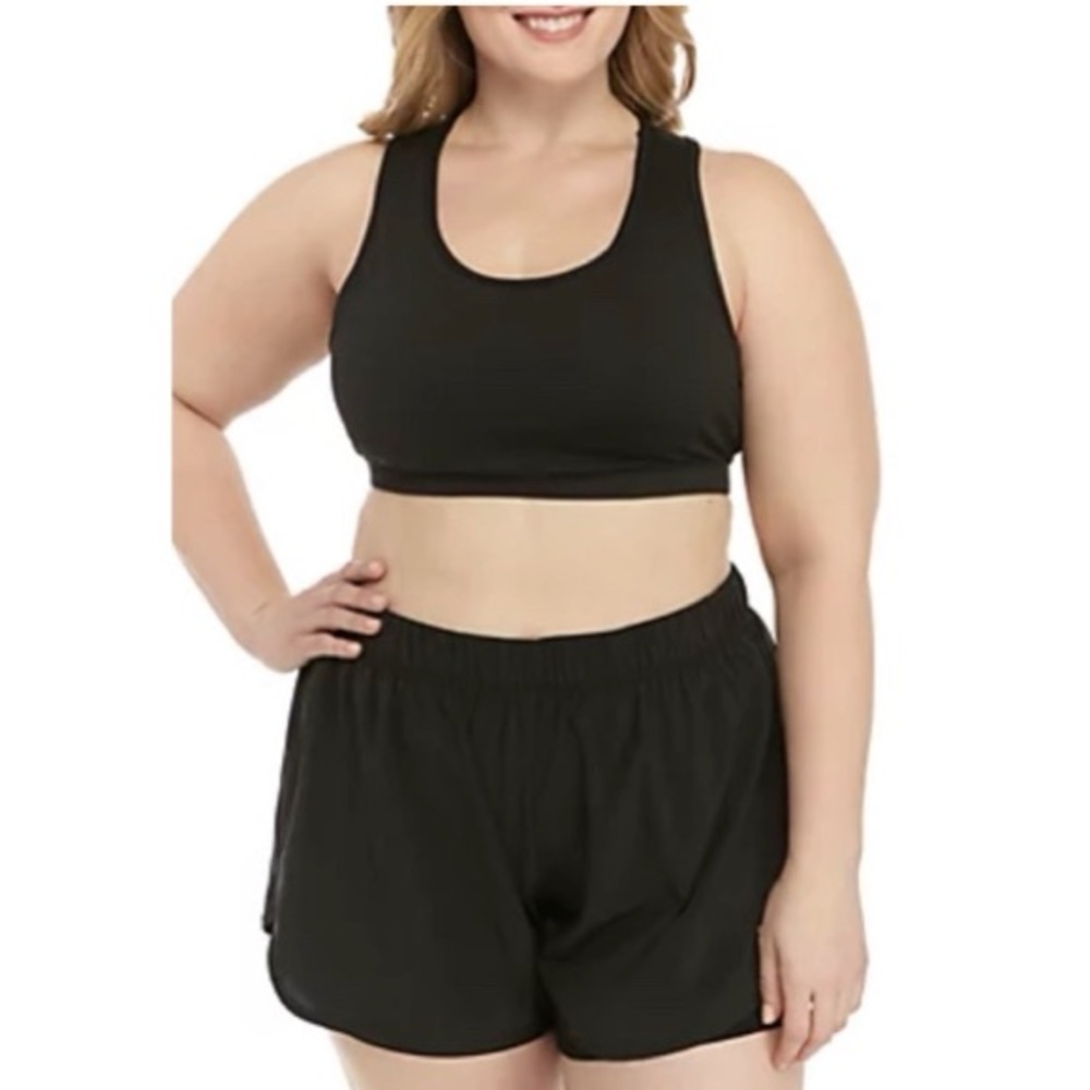 Zelos Curvy Black Racerback Sports Bra Size 3X